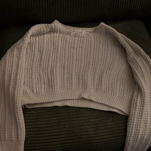 Pink Rose Cream Sweater Cardigan